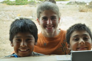 Ellie with Alejandro on the left (the middle child of the family we were building for) and Adrian (Rodolfo's son)